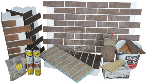 Комплект необхідного для утеплення фасаду будинку